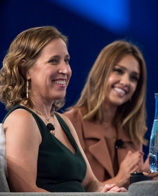 Jessica Alba and Susa Wojicki at Dreamforce