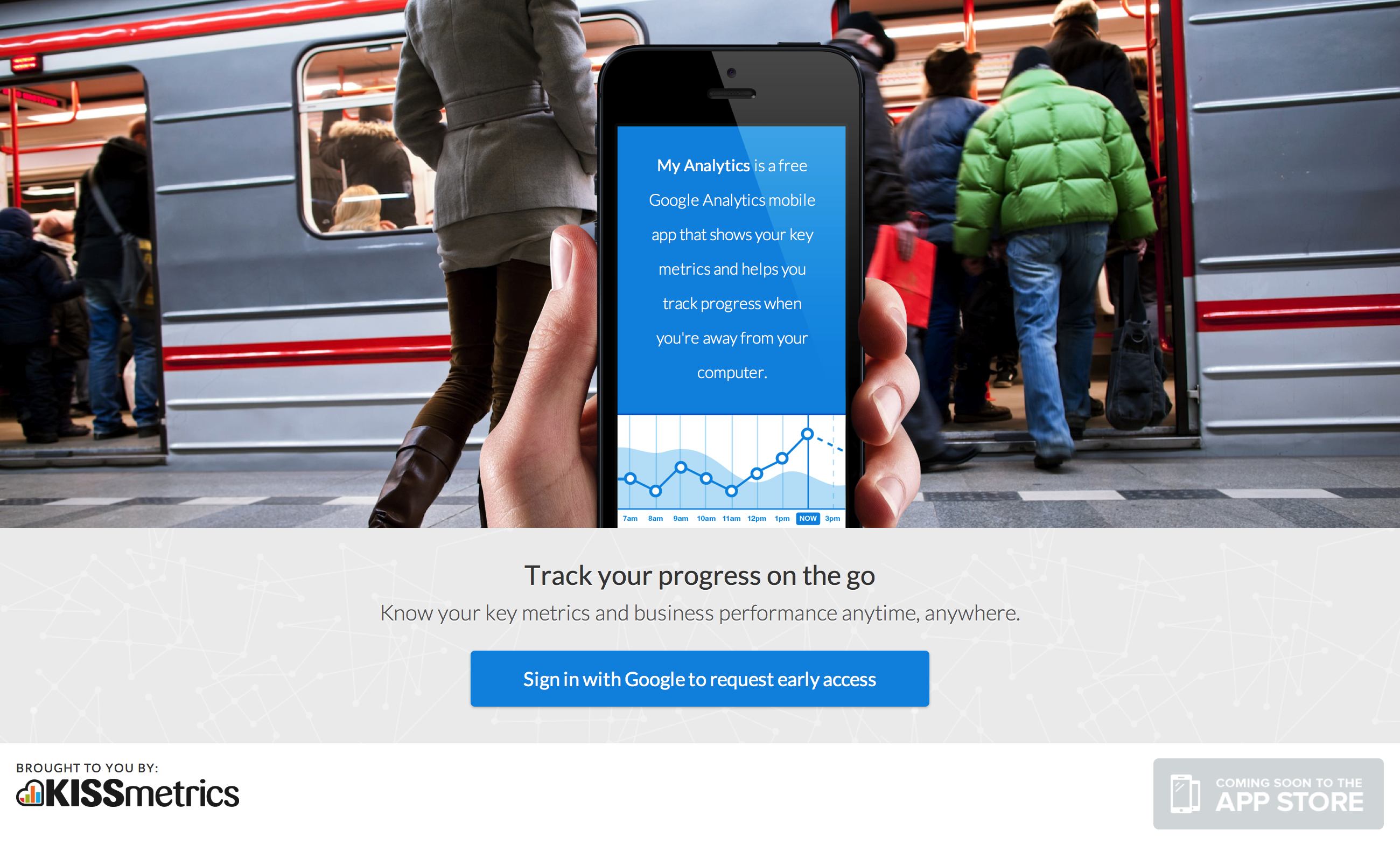 my analytics app landing page