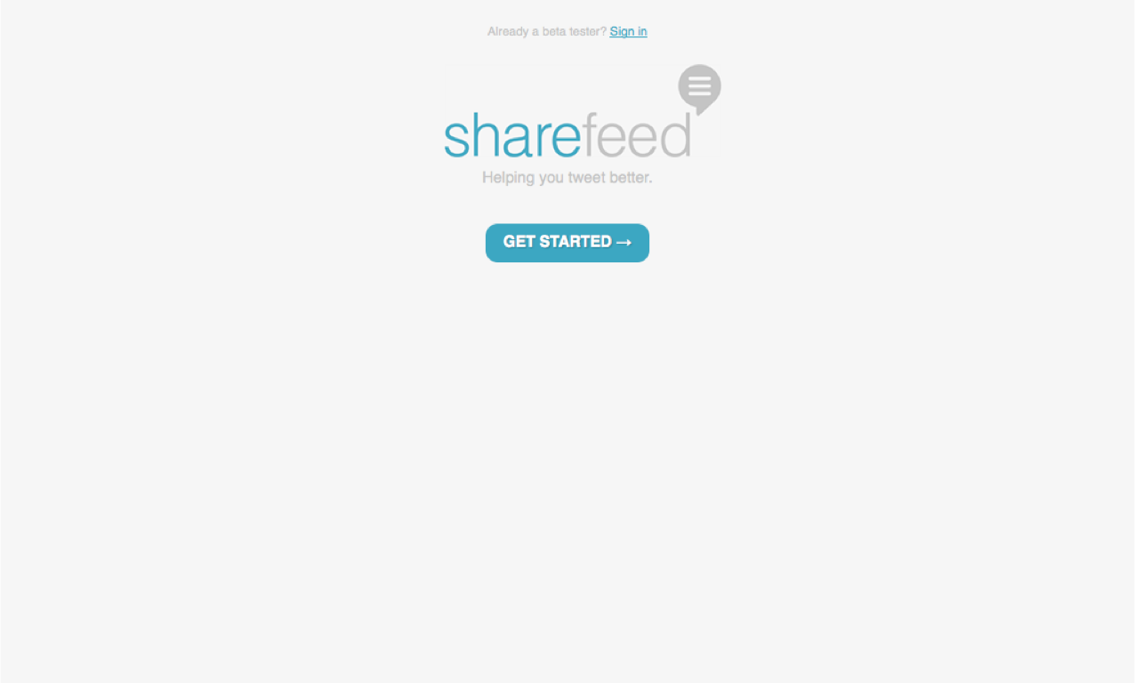 sharefeed landing page
