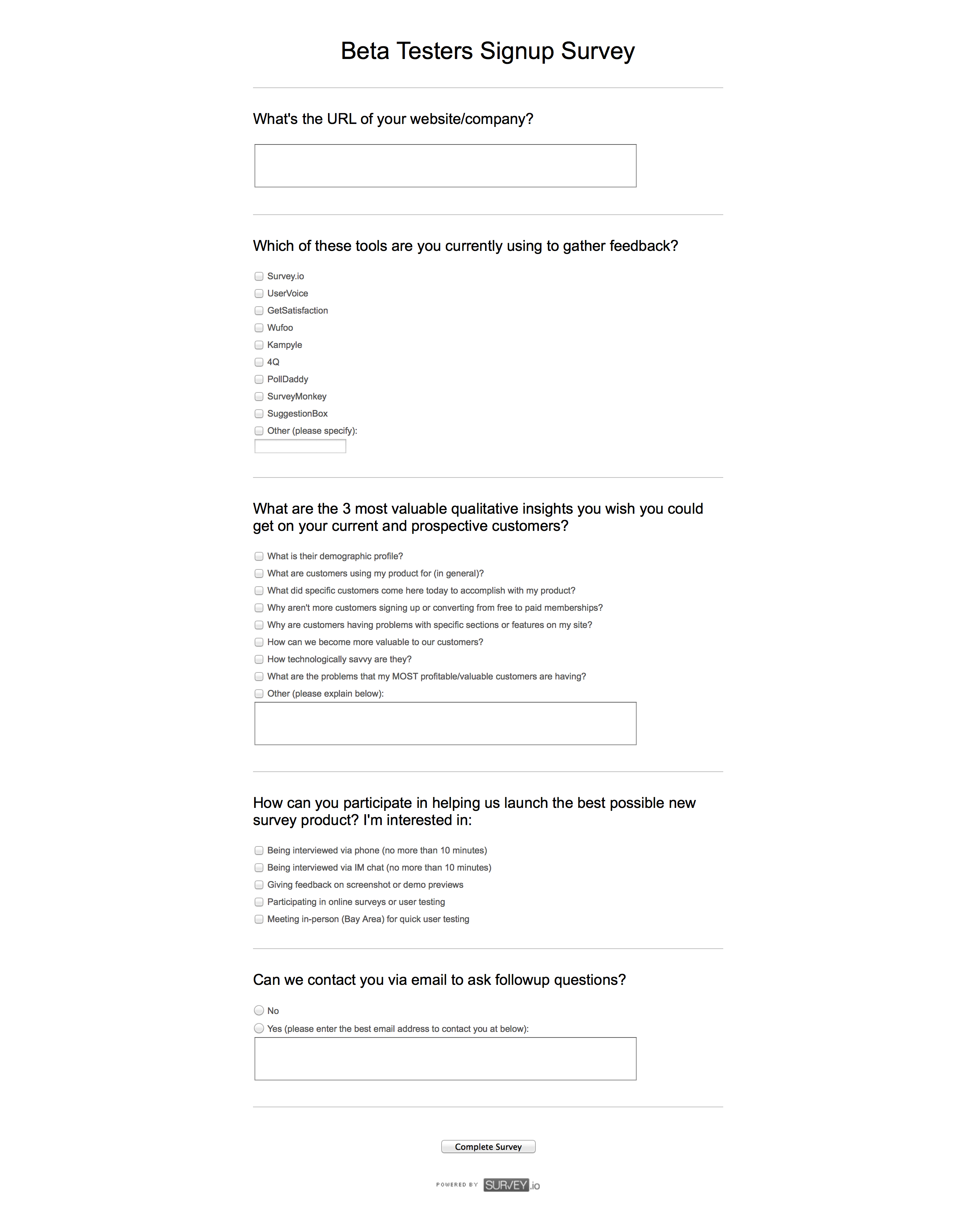 survey dot io survey